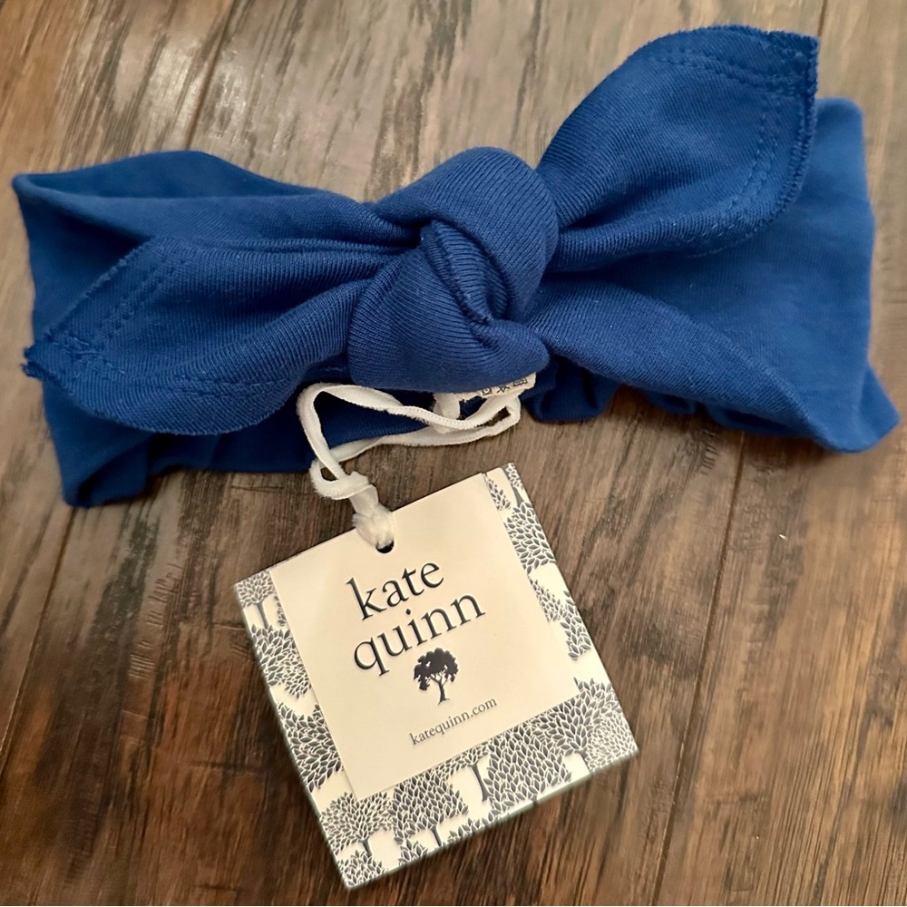 NWT Kate Quinn Blue Bow Headband Size L (12-24 Month)